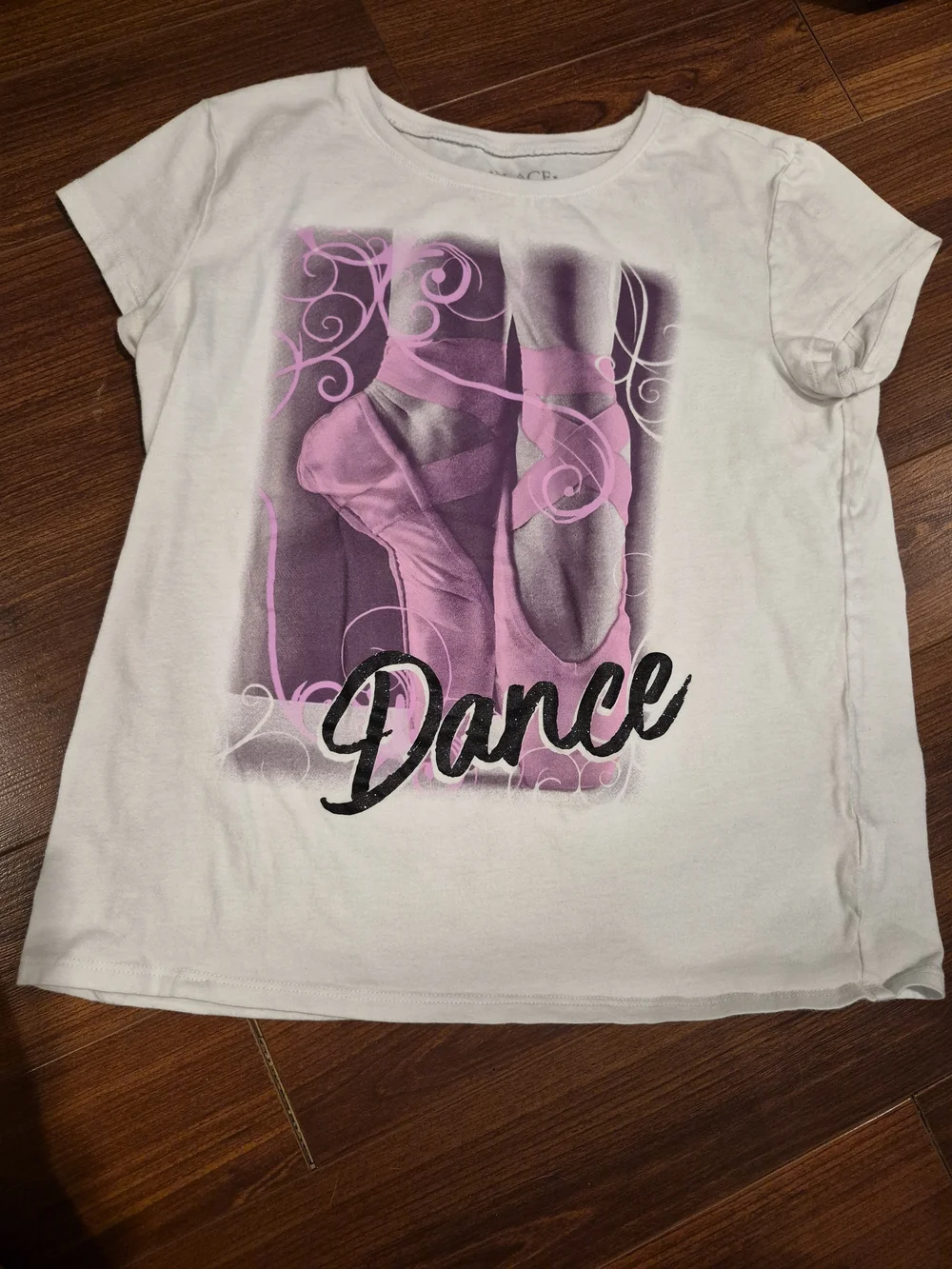 Pink Dance T-Shirt with Colorful Ballerina And Pink Ballet Shoes Tee With Short